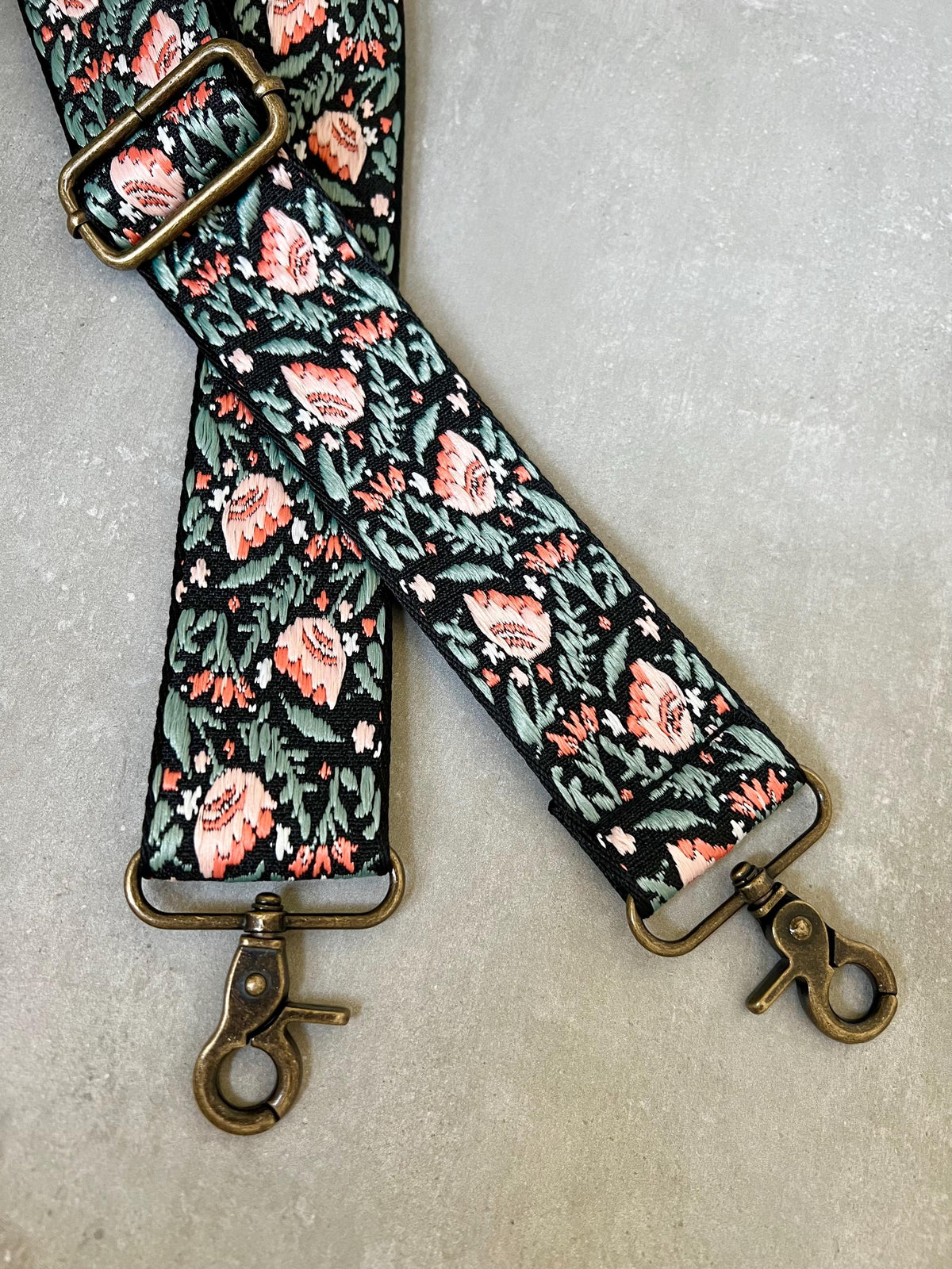 Peachy Pink Floral Bag Strap