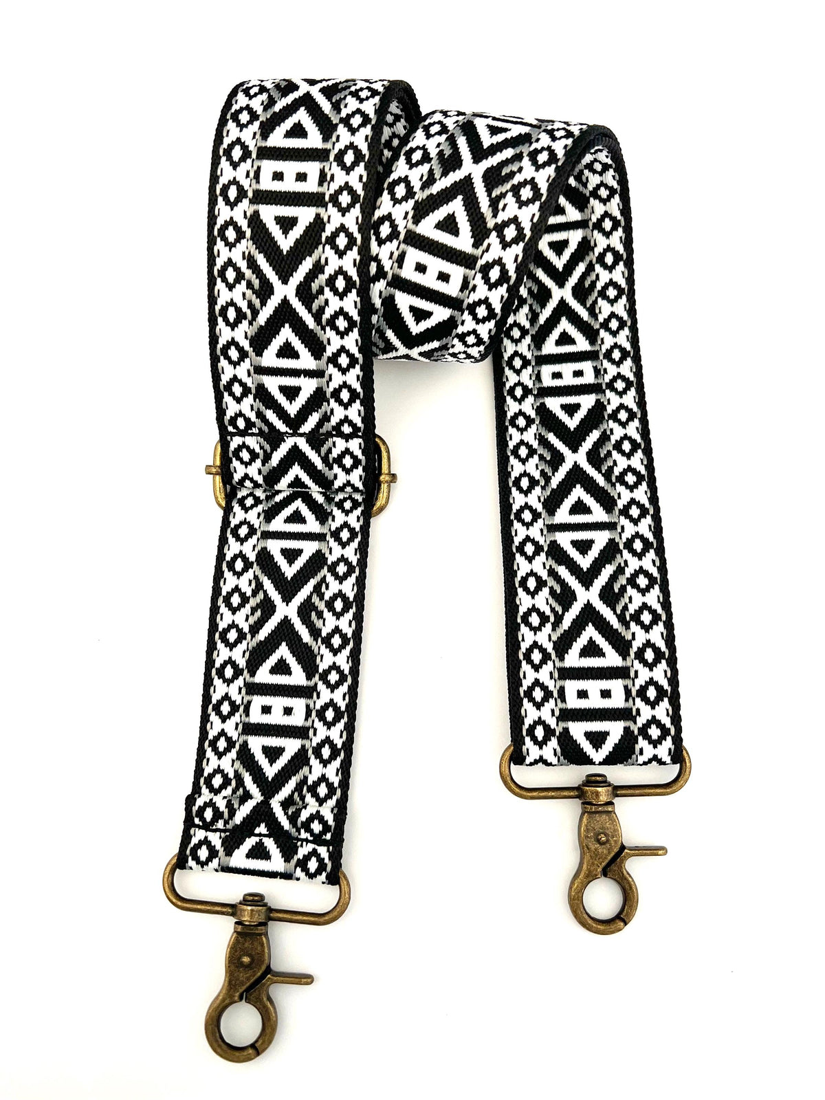 Black & White Jacquard Bag Strap