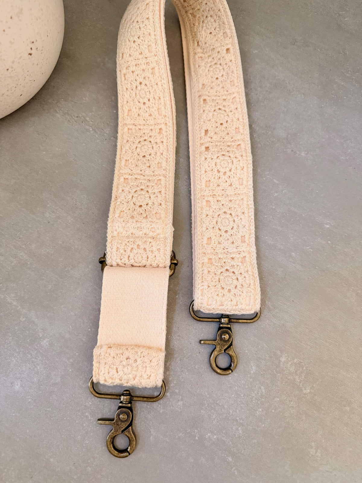 Ivory Crochet Cotton Bag Strap