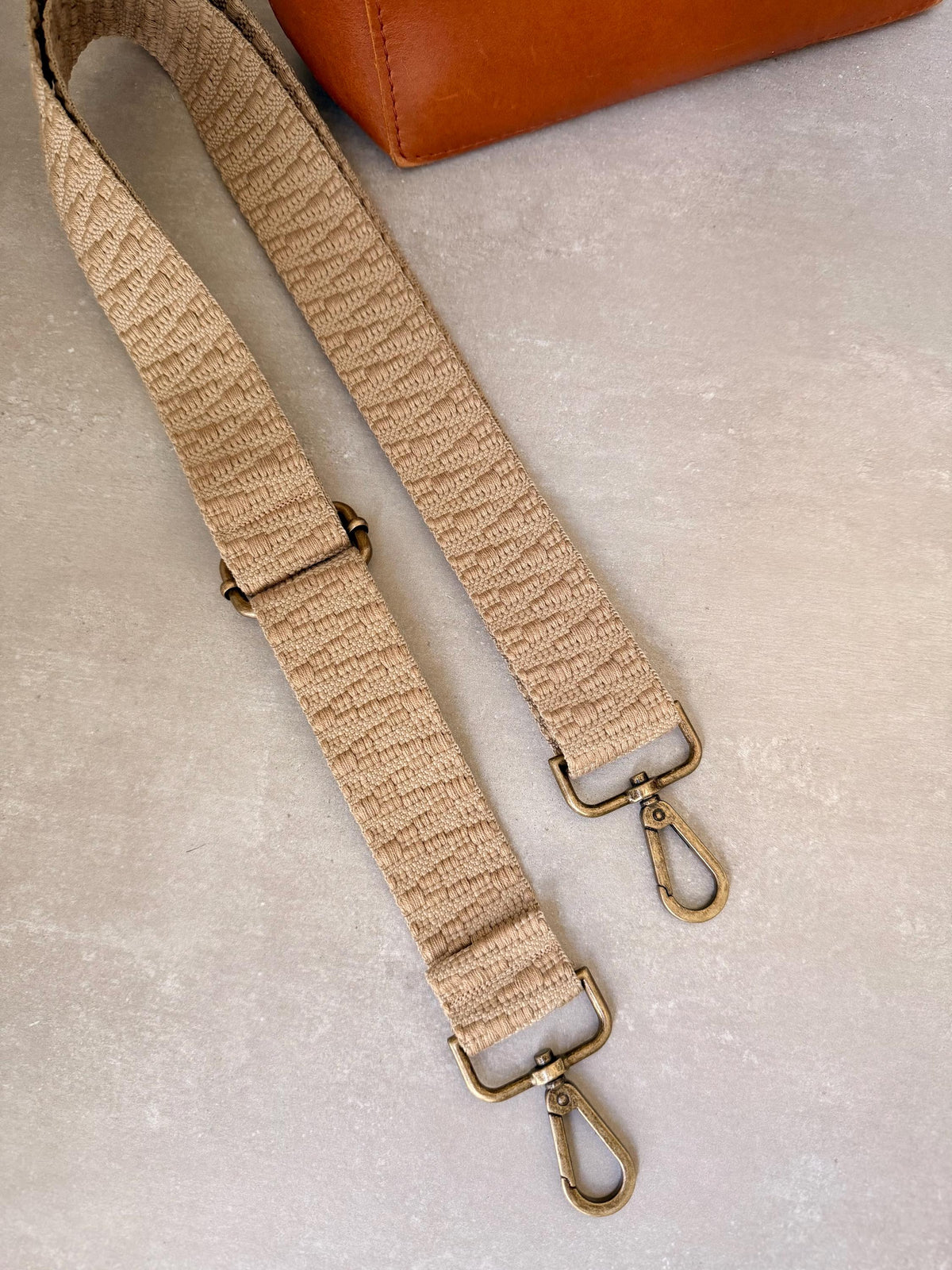 Khaki Woven Cotton Bag Strap