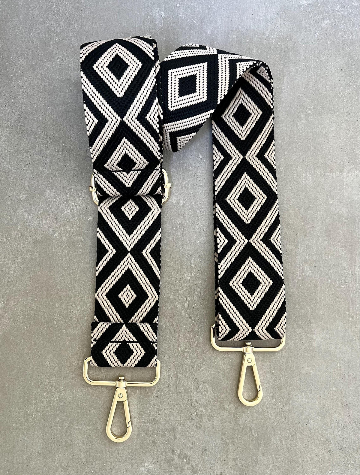 Black & Cream Diamond Bag Strap