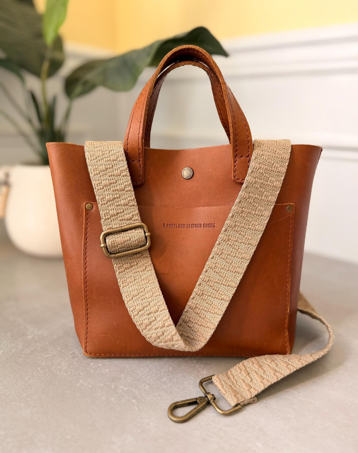 Khaki Woven Cotton Bag Strap