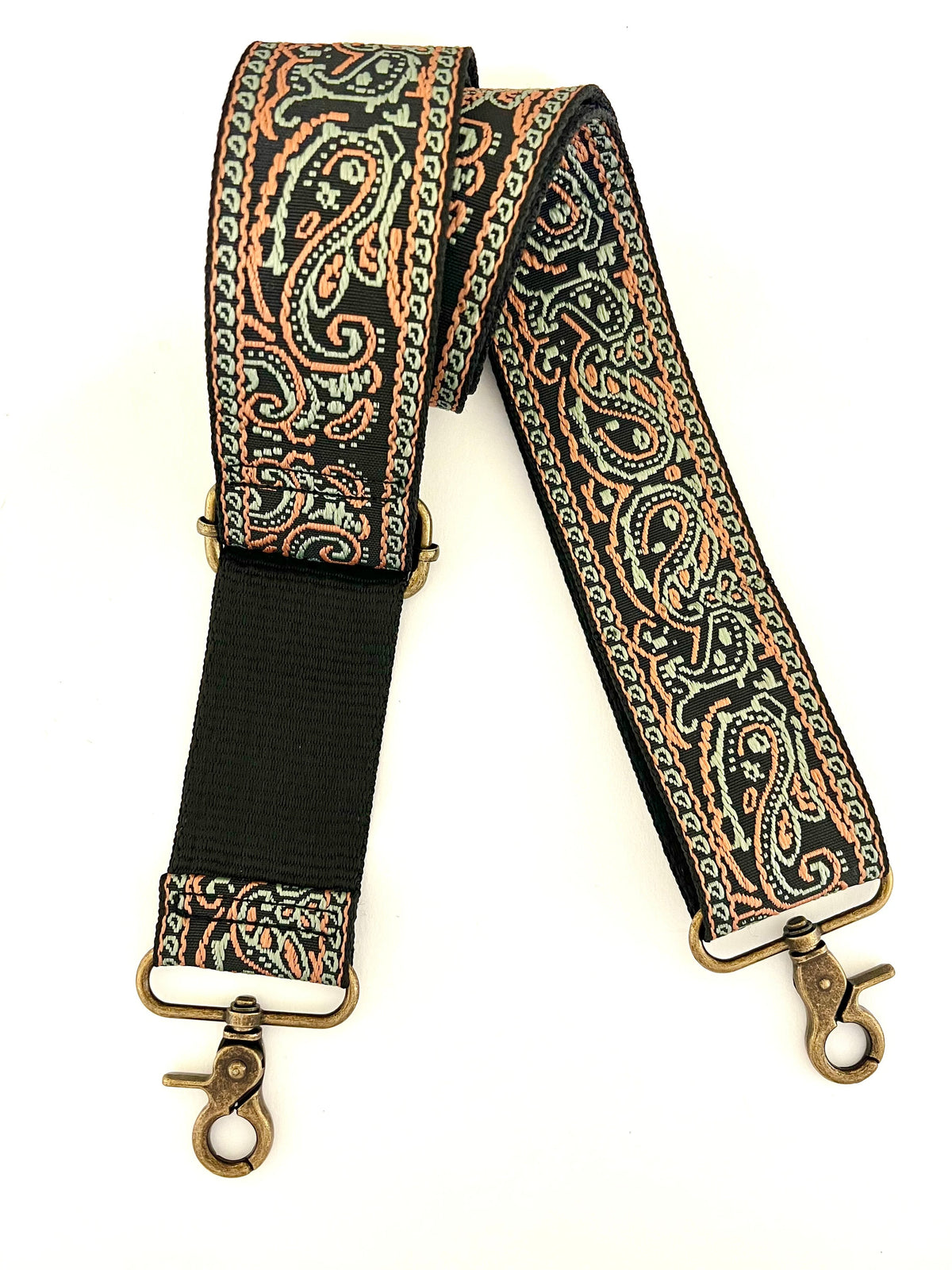 Mint Paisley Bag Strap