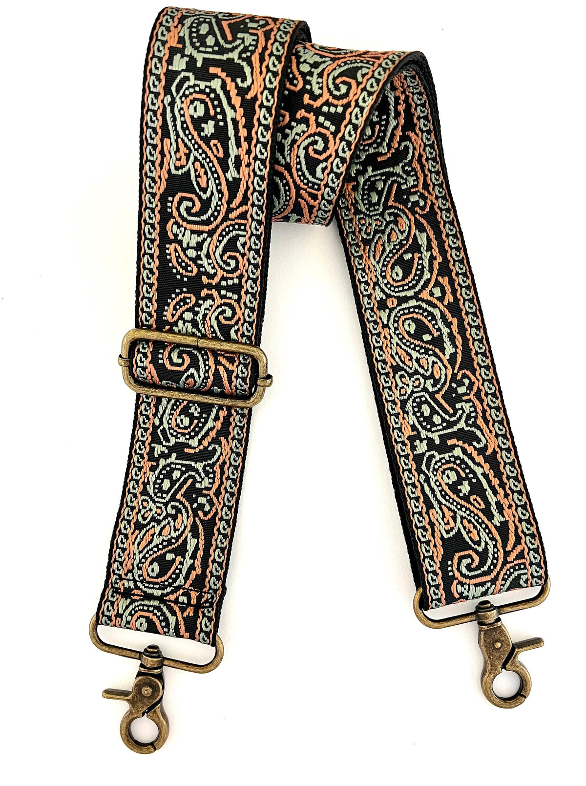 Mint Paisley Bag Strap