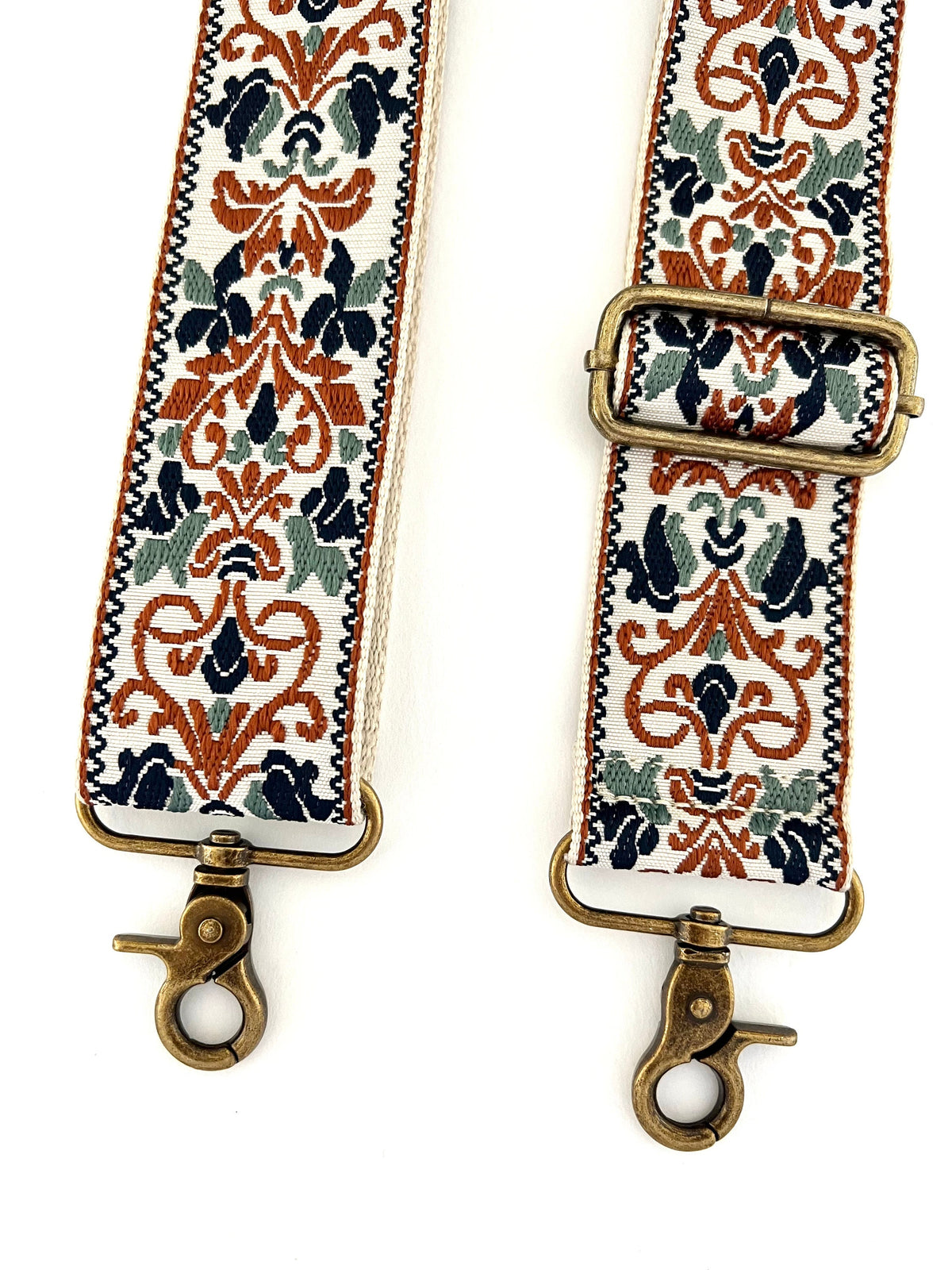 Beige & Blues Jacquard Bag Strap