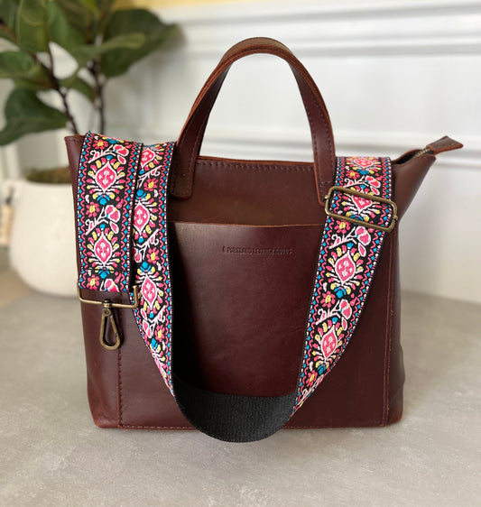 Pink Floral Bag Strap