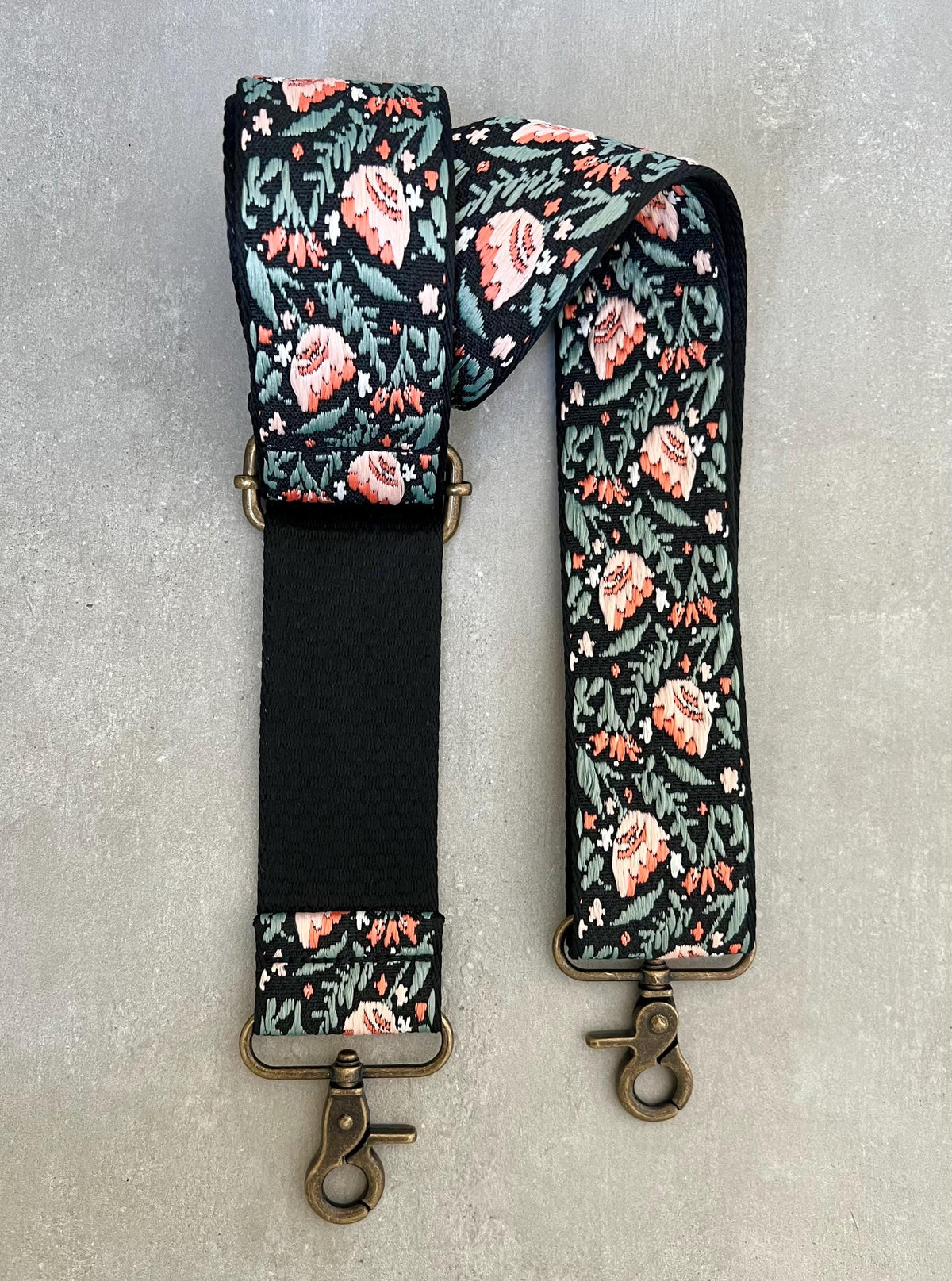 Peachy Pink Floral Bag Strap