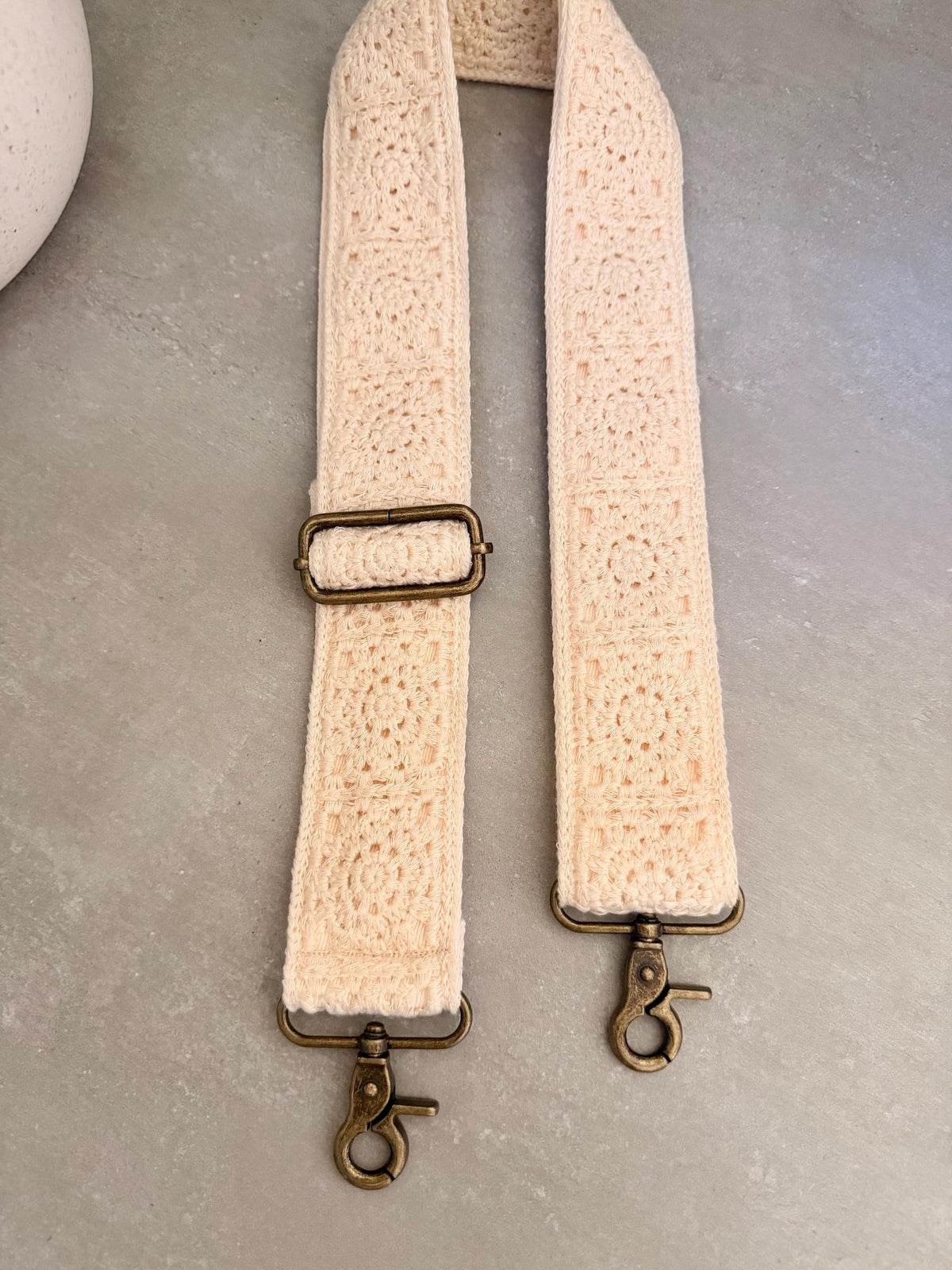 Ivory Crochet Cotton Bag Strap