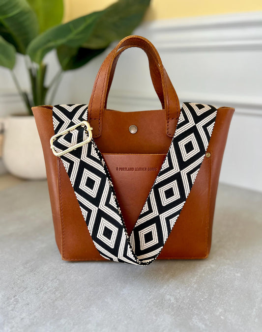 Black & Cream Diamond Bag Strap