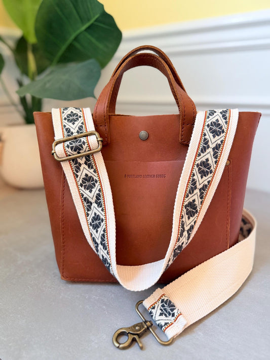 Boho Woven Cotton Bag Strap, 2" Wide Adjustable Crossbody Purse Strap, Gift for Her,  Made in the USA