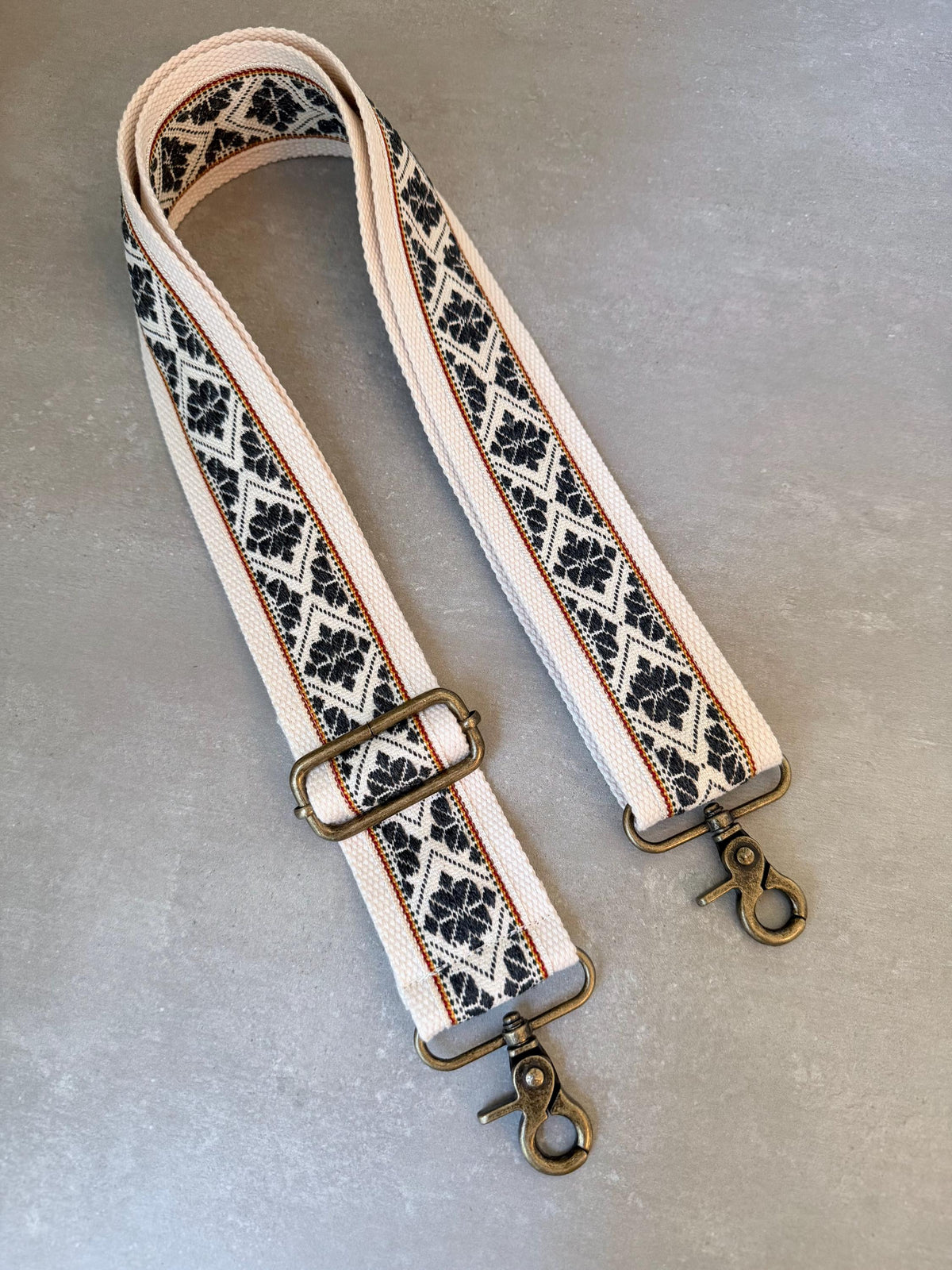 Boho Woven Cotton Bag Strap, 2" Wide Adjustable Crossbody Purse Strap, Gift for Her,  Made in the USA