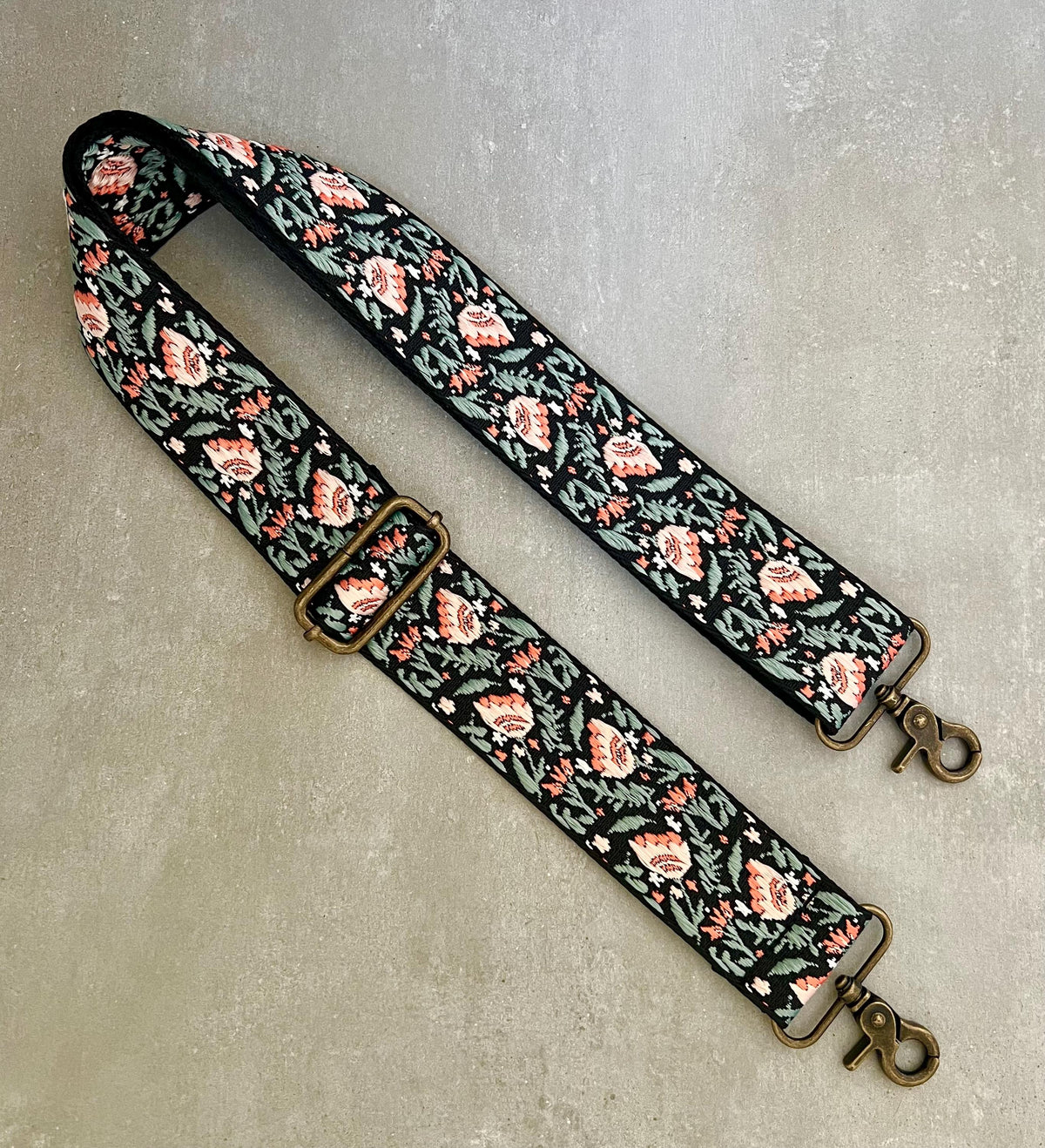 Peachy Pink Floral Bag Strap