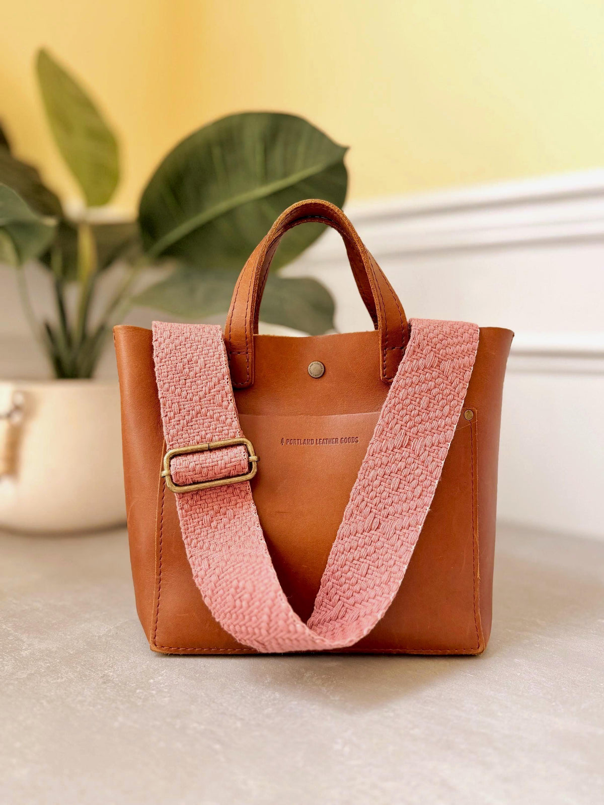 Blush Pink Cotton Woven Bag Strap